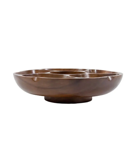 Đĩa PuPu Town 51306 5 Ngăn Đế Xoay Gỗ 35.6 cm
