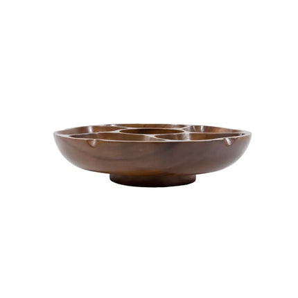 Đĩa PuPu Town 51306 5 Ngăn Đế Xoay Gỗ 35.6 cm