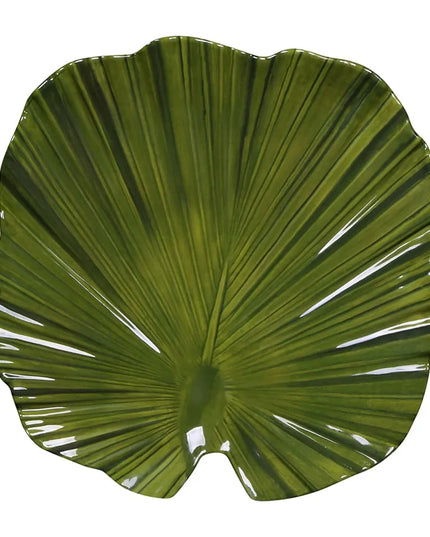 Đĩa Salad Nhựa Melamine Hình Lá Elite Global Solutions - 20.3 x 19.7 cm, Xanh Lá (D873PL-DG)