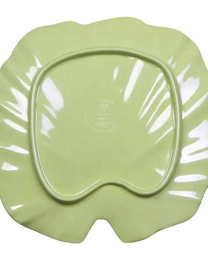 Đĩa Salad Nhựa Melamine Hình Lá Elite Global Solutions - 20.3 x 19.7 cm, Xanh Lá (D873PL-DG)