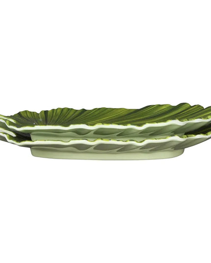 Đĩa Salad Nhựa Melamine Hình Lá Elite Global Solutions - 20.3 x 19.7 cm, Xanh Lá (D873PL-DG)