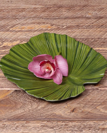 Đĩa Salad Nhựa Melamine Hình Lá Elite Global Solutions - 20.3 x 19.7 cm, Xanh Lá (D873PL-DG)