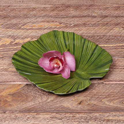 Đĩa Salad Nhựa Melamine Hình Lá Elite Global Solutions - 20.3 x 19.7 cm, Xanh Lá (D873PL-DG)