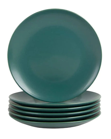 Đĩa Salad Tròn Stoneware 10 Strawberry Street WM-4-EMGRN-6 Wazee Bề Mặt Nhám 21 cm Xanh Emerald