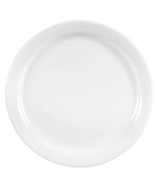 Đĩa Sứ Tròn Libbey 840-425N-13 22.9 cm Vành Hẹp, Trắng Sáng, Porcelana