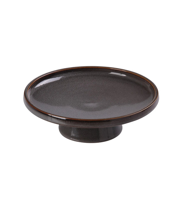 Đĩa Tráng Miệng Tròn Gốm Yanco PK-607 19.1 cm Có Chân Đế - Xám