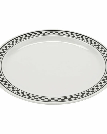 Đĩa Tráng Miệng Tròn Nhựa Melamine GET 16.5 cm, Trắng/Đen (WP-6-X)