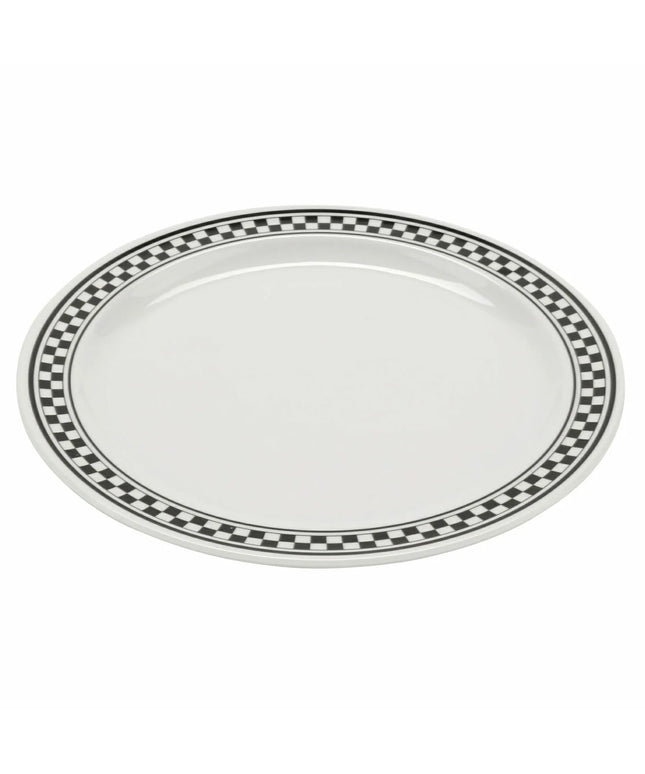 Đĩa Tráng Miệng Tròn Nhựa Melamine GET 16.5 cm, Trắng/Đen (WP-6-X)