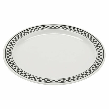 Đĩa Tráng Miệng Tròn Nhựa Melamine GET 16.5 cm, Trắng/Đen (WP-6-X)
