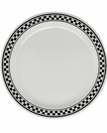 Đĩa Tráng Miệng Tròn Nhựa Melamine GET 16.5 cm, Trắng/Đen (WP-6-X)