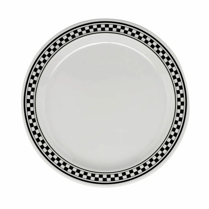 Đĩa Tráng Miệng Tròn Nhựa Melamine GET 16.5 cm, Trắng/Đen (WP-6-X)