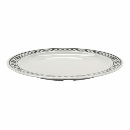Đĩa Tráng Miệng Tròn Nhựa Melamine GET 16.5 cm, Trắng/Đen (WP-6-X)