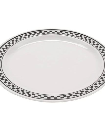 Đĩa Tráng Miệng Tròn Nhựa Melamine GET 16.5 cm, Trắng/Đen (WP-6-X)