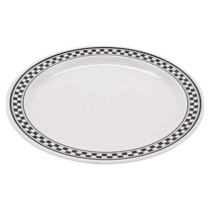 Đĩa Tráng Miệng Tròn Nhựa Melamine GET 16.5 cm, Trắng/Đen (WP-6-X)