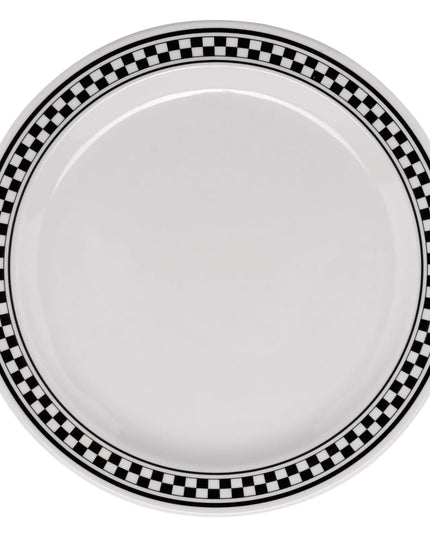Đĩa Tráng Miệng Tròn Nhựa Melamine GET 16.5 cm, Trắng/Đen (WP-6-X)