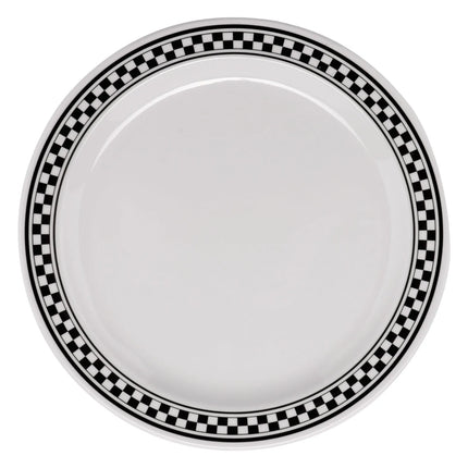 Đĩa Tráng Miệng Tròn Nhựa Melamine GET 16.5 cm, Trắng/Đen (WP-6-X)