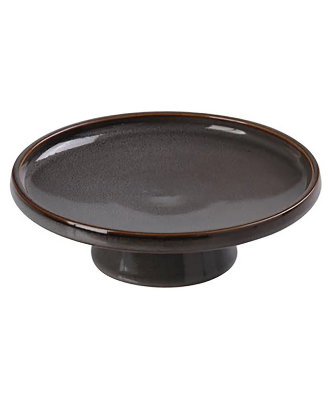 Đĩa Tráng Miệng Tròn Yanco PK-609 Peacock 22.9 cm Có Chân Đế - Gốm Sứ, Màu Xám