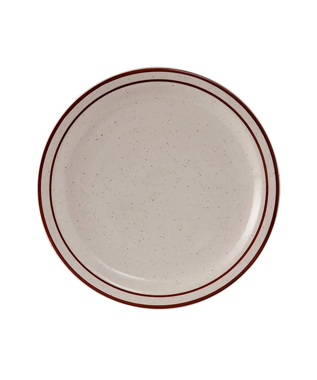 Đĩa Tròn Bahamas Tuxton TBS-022 20.6 cm - Gốm, Màu American White/Vỏ Trứng Đốm Nâu