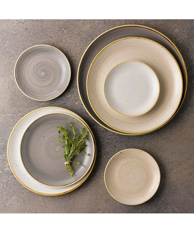 Đĩa Tròn Churchill Stonecast 26cm - Gốm, Nutmeg Cream (SNMSEV101)