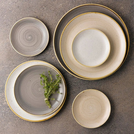 Đĩa Tròn Churchill Stonecast 26cm - Gốm, Nutmeg Cream (SNMSEV101)