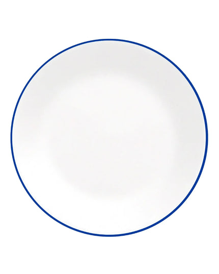 Đĩa Tròn Corelle 1151599 Essentials 17.1cm - Thủy Tinh Vitrelle®, Trắng Sáng Viền Xanh Dương