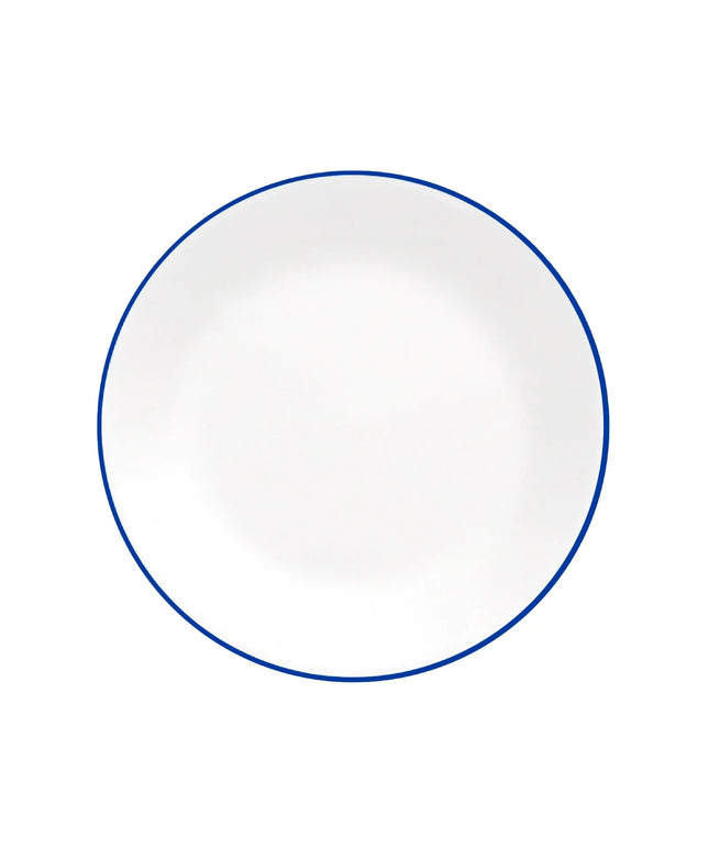Đĩa Tròn Corelle 1151599 Essentials 17.1cm - Thủy Tinh Vitrelle®, Trắng Sáng Viền Xanh Dương