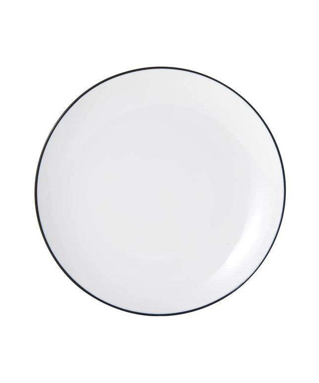 Đĩa Tròn Coupe Bistro Mikasa Hospitality 20.3 cm - Sứ Porcelain, Black Pinstripe (5260370)