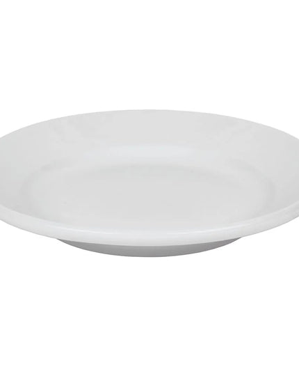 Đĩa Tròn Libbey 840-410R-23 15.9 cm - Vành Rộng, Mép Cuộn, Trắng Sáng, Porcelana