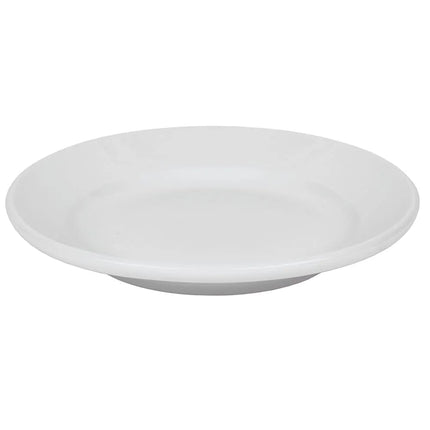 Đĩa Tròn Libbey 840-410R-23 15.9 cm - Vành Rộng, Mép Cuộn, Trắng Sáng, Porcelana
