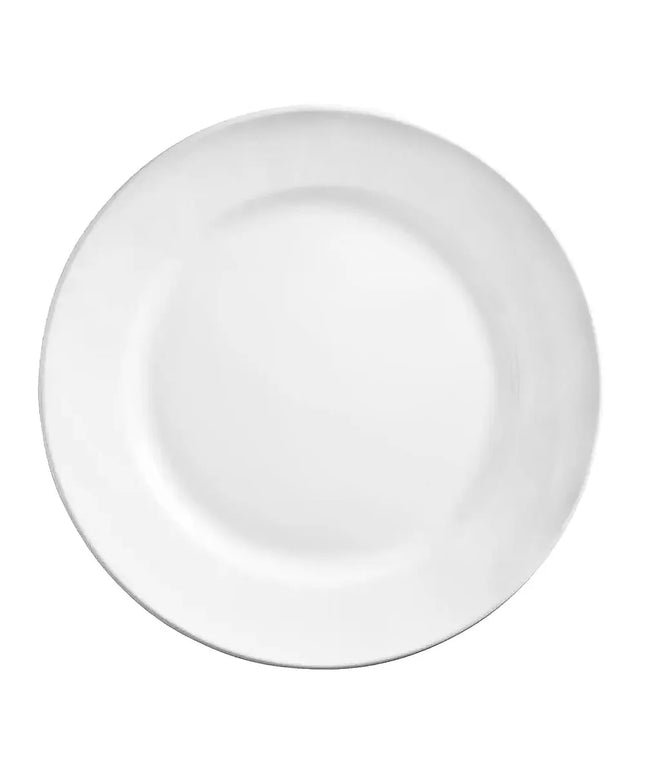 Đĩa Tròn Libbey 840-420R-24, 18.1 cm, Vành Rộng, Mép Cuộn, Sứ, Trắng Sáng, Porcelana