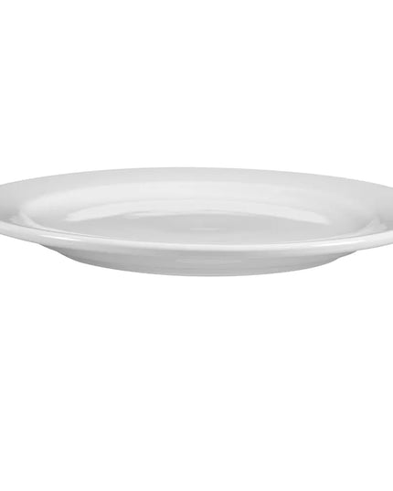 Đĩa Tròn Libbey 840-425R-25 22.9 cm - Vành Rộng, Mép Cuộn, Sứ, Trắng Sáng, Porcelana