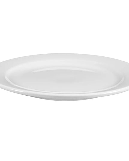Đĩa Tròn Libbey 840-425R-25 22.9 cm - Vành Rộng, Mép Cuộn, Sứ, Trắng Sáng, Porcelana