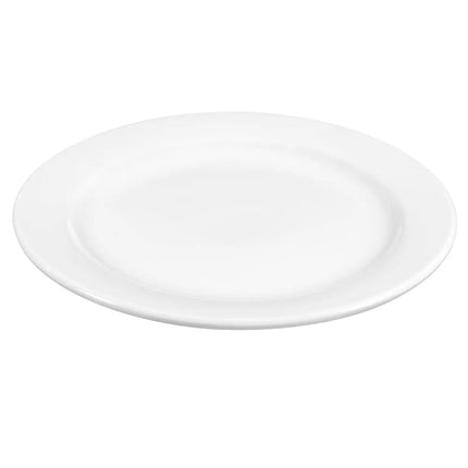Đĩa Tròn Libbey 840-425R-25 22.9 cm - Vành Rộng, Mép Cuộn, Sứ, Trắng Sáng, Porcelana