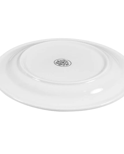 Đĩa Tròn Libbey 840-425R-25 22.9 cm - Vành Rộng, Mép Cuộn, Sứ, Trắng Sáng, Porcelana