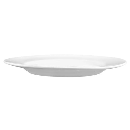 Đĩa Tròn Libbey 840-445R-12, 30.5 cm, Vành Rộng, Mép Cuộn, Sứ, Trắng Sáng, Porcelana