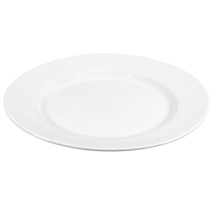 Đĩa Tròn Libbey 840-445R-12, 30.5 cm, Vành Rộng, Mép Cuộn, Sứ, Trắng Sáng, Porcelana