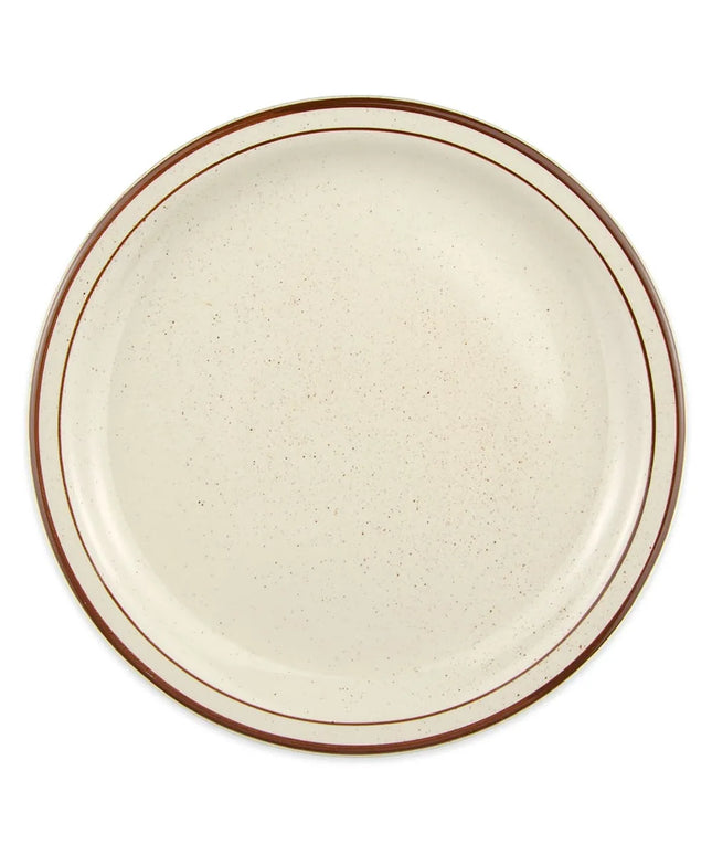 Đĩa Tròn Libbey DSD-16 26.7cm Dòng Desert Sand - Đốm, 2 Viền Nâu