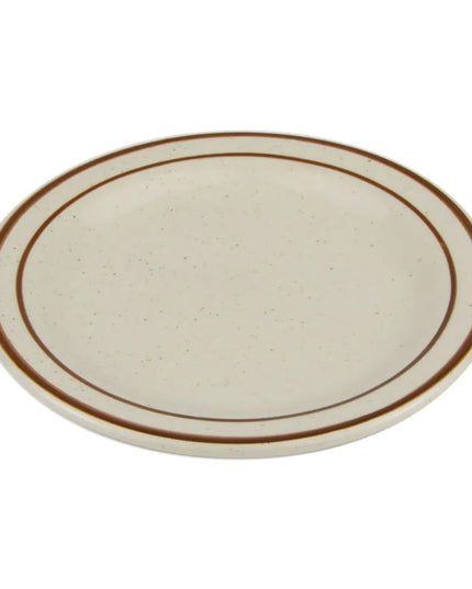 Đĩa Tròn Libbey DSD-5 14 cm Màu Cát Sa Mạc - Lốm Đốm, (2) Viền Nâu