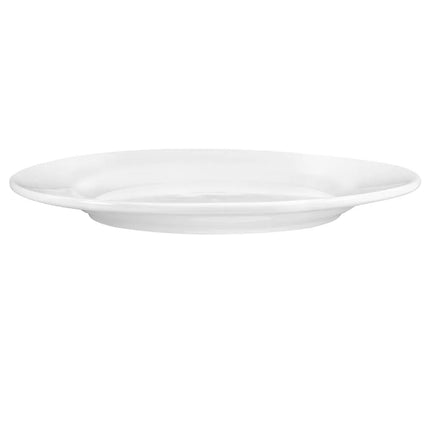 Đĩa Tròn Sứ Libbey 840-438R-10, 26.7 cm, Vành Rộng Mép Cuộn, Trắng Sáng, Porcelana