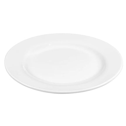 Đĩa Tròn Sứ Libbey 840-438R-10, 26.7 cm, Vành Rộng Mép Cuộn, Trắng Sáng, Porcelana