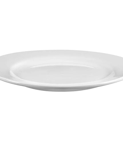 Đĩa Tròn Sứ Libbey 840-438R-10, 26.7 cm, Vành Rộng Mép Cuộn, Trắng Sáng, Porcelana