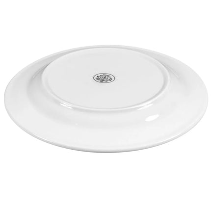Đĩa Tròn Sứ Libbey 840-438R-10, 26.7 cm, Vành Rộng Mép Cuộn, Trắng Sáng, Porcelana