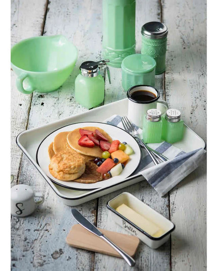 Đĩa Tròn Tablecraft 80019 25.4 cm Tráng Men - Sứ, Màu Trắng Kem
