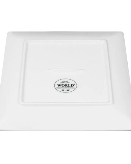 Đĩa Vuông Libbey SL-9C Slate Coupe 23.5 cm - Màu Trắng Siêu Sáng, Porcelana