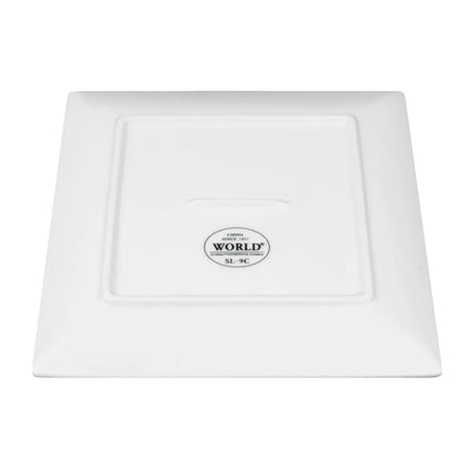 Đĩa Vuông Libbey SL-9C Slate Coupe 23.5 cm - Màu Trắng Siêu Sáng, Porcelana