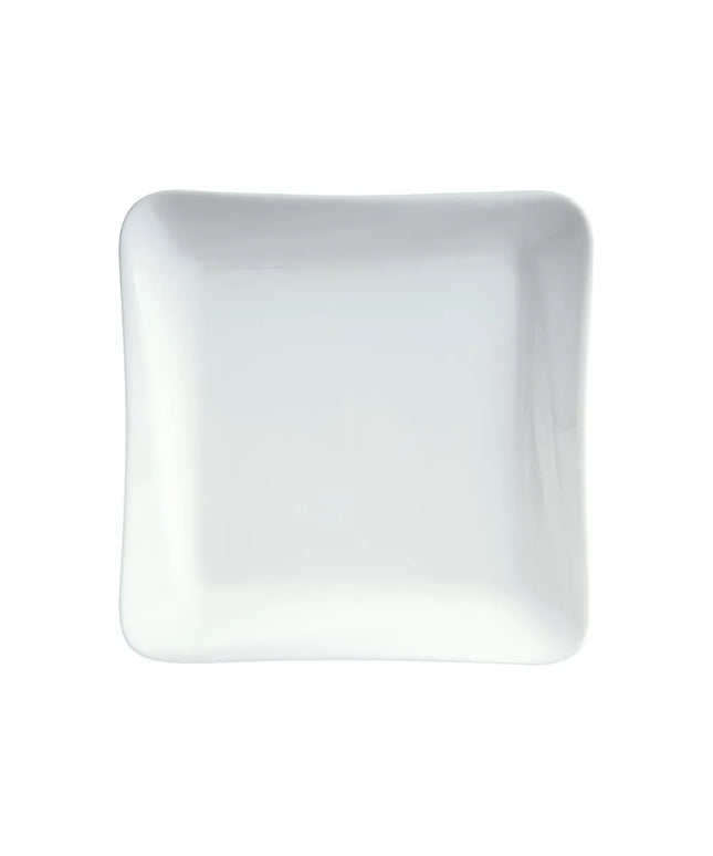 Đĩa Vuông Viền Nổi Nghiêng Cameo China 25.1 cm - Sứ Ceramic, Trắng (707-101)