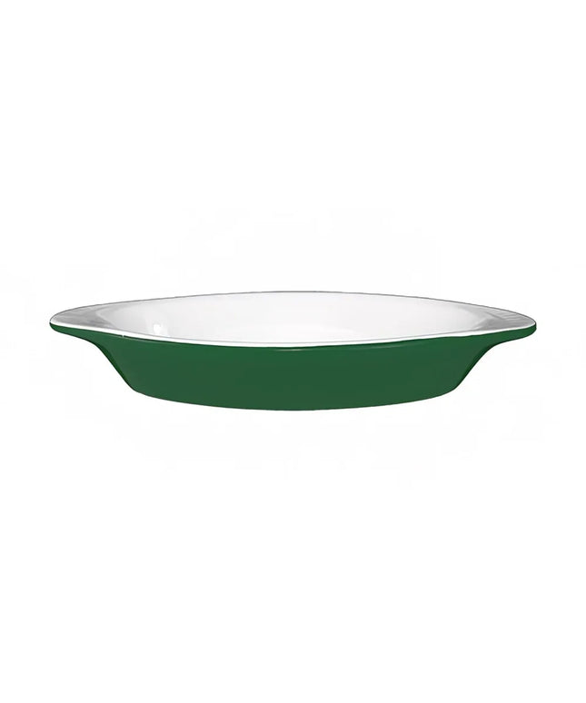 Đĩa Welsh Rarebit Oval ITI WRO-8-EW-G 237 ml - Stoneware, Xanh Lá/Trắng European