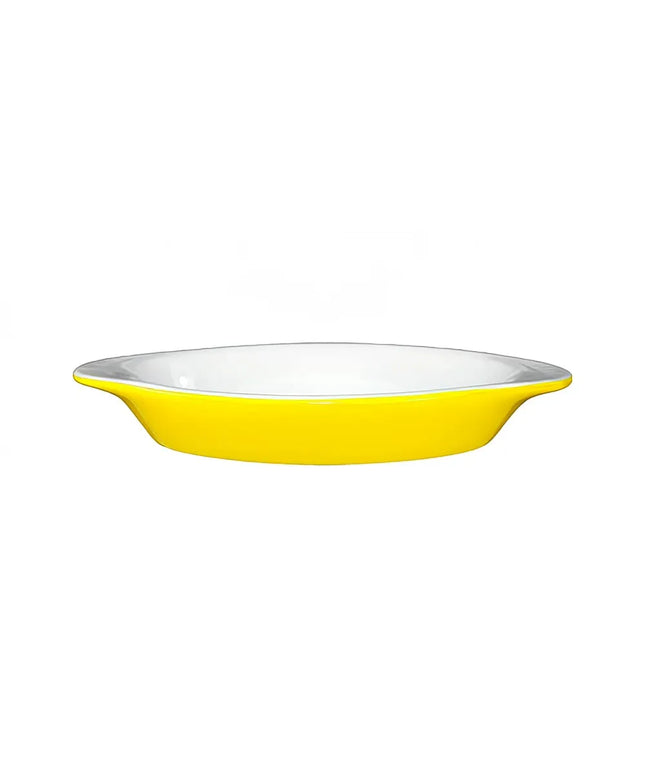 Đĩa Welsh Rarebit Oval ITI WRO-8-EW-Y 237 ml - Stoneware, Vàng/Trắng European