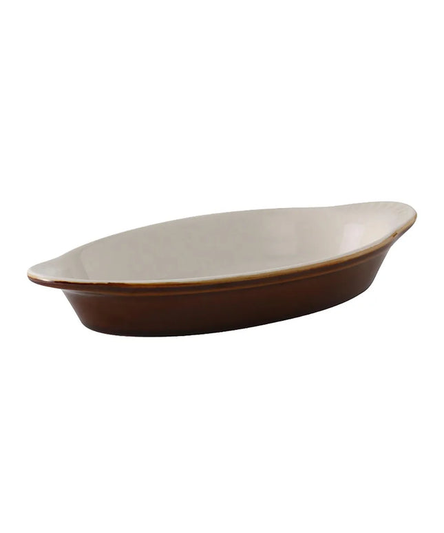 Đĩa Welsh Rarebit Oval Tuxton B1N-080 240 ml Gốm Nâu