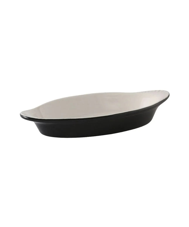 Đĩa Welsh Rarebit Oval Tuxton B4N-150 DuraTux®© 503 ml - Gốm, Màu Đen/Eggshell